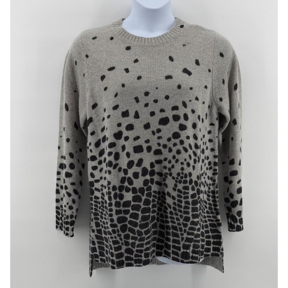 Marina Sport Alpaca Wool Sweater Womens Medium Animal Print Crewneck NWT $545